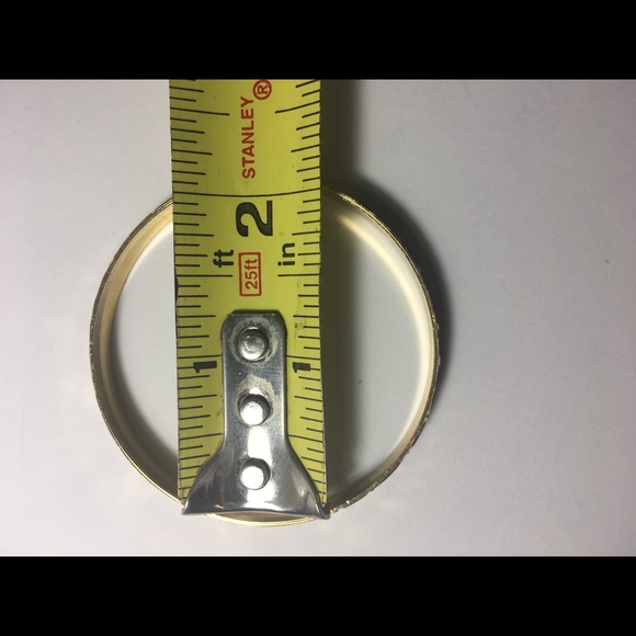 14k Gold diamond plated bangle bracelet arm stack - Picture 3 of 3